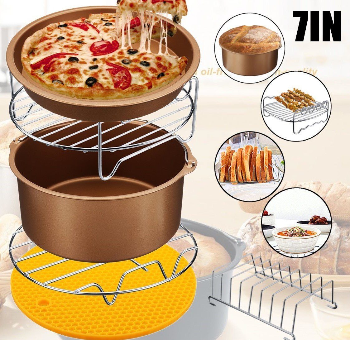 YumZavly™ Air Fryer Accessories 6pcs Non Stick 7" For 4.2-5.8QT
